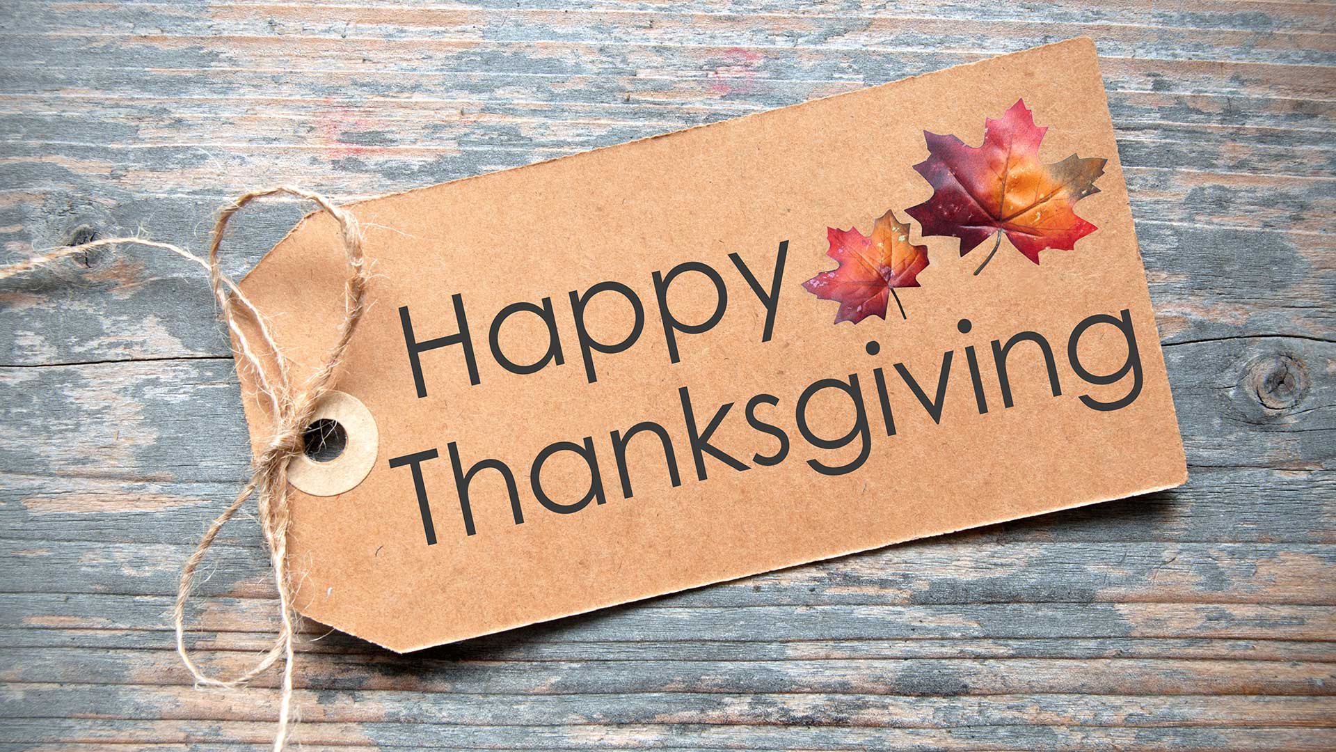Label with the words "Happy Thanksgiving"