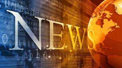 The word "News" next to a globe