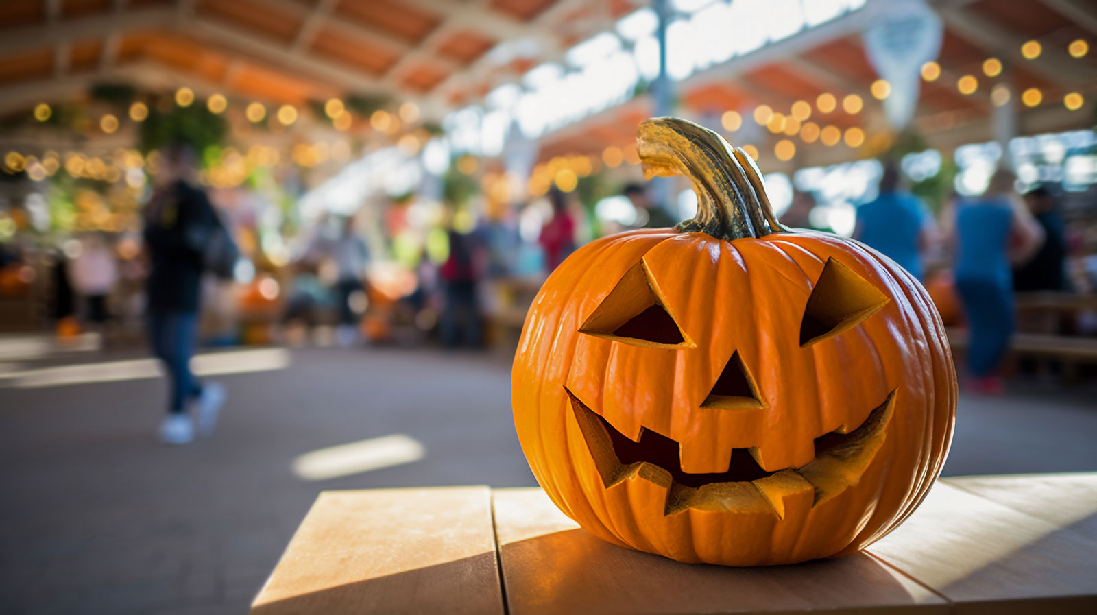 Jack-o-lantern and a Halloween fair