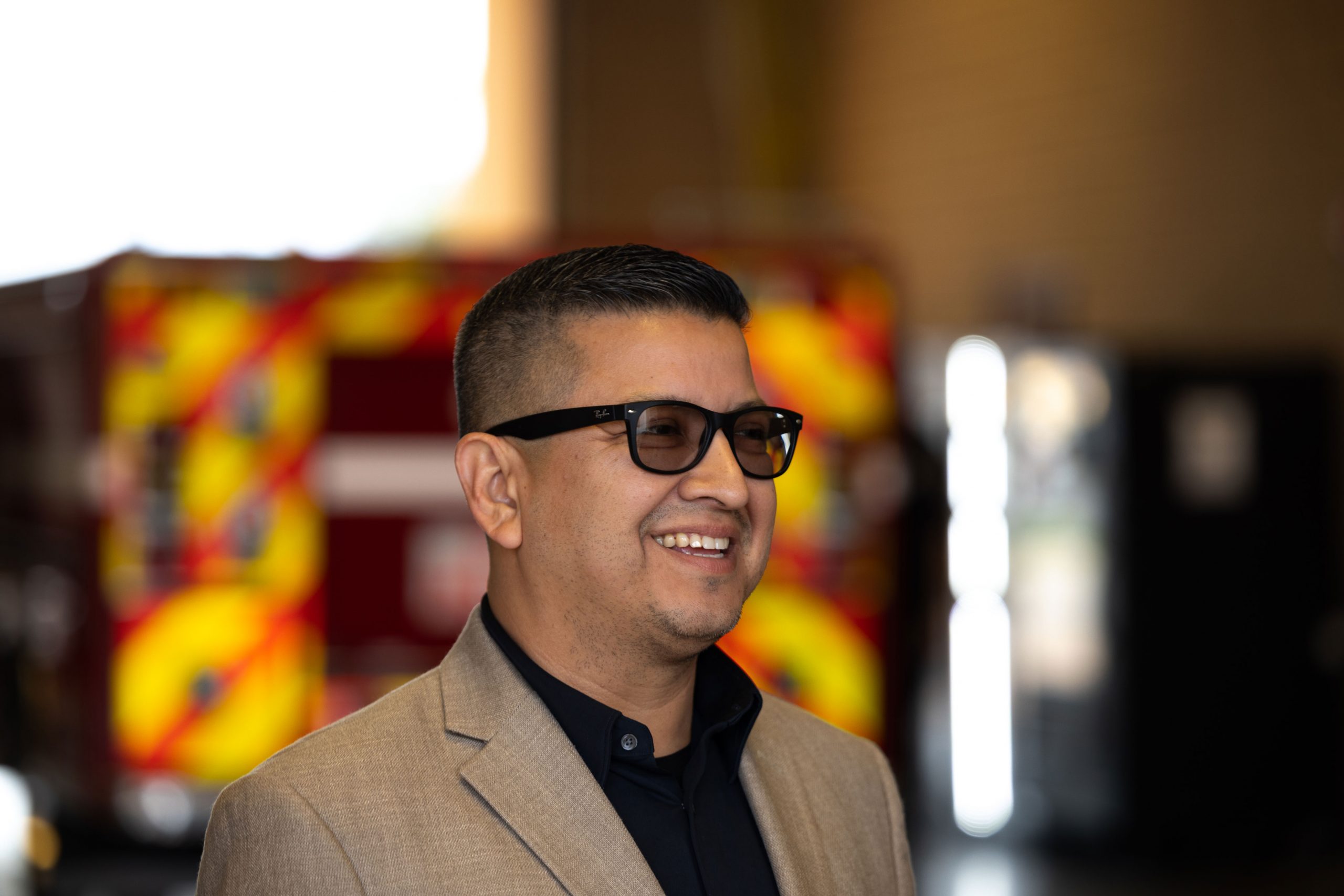 Jesse Armendarez at a fire house